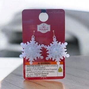 3/$25 Holiday Time Festive Light-Up Snowflake Earrings